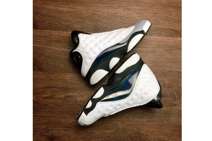 414571-115 AIR “BARONS JORDAN 13 HOLOGRAM” WHITE RETRO MENS GREY 1013